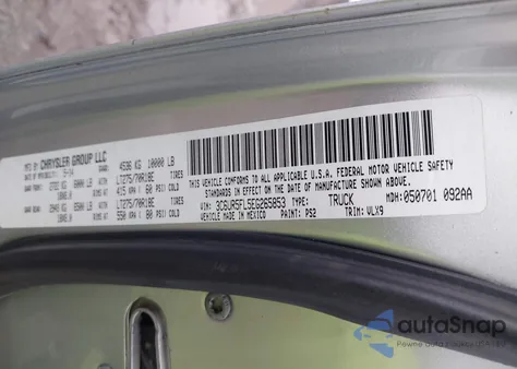 2014 Ram 2500 Laramie z USA, uszkodzony, nr VIN 3C6UR5FL5EG265853